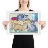 "Three Kittens" Framed Poster