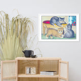 "Three Kittens" Framed Poster