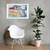 "Three Kittens" Framed Poster