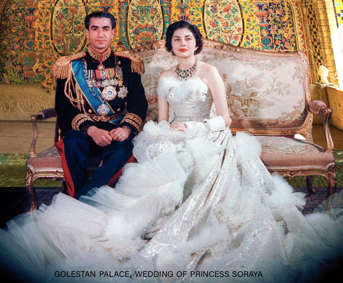 princess soraya wedding dress Wedding Dress For Princess Soraya, Dior, 1951, Paris Soraya Esfandiary-Bakhtiary (1932-2001) married the Shah at Marble Palace, Tehran, on 12 February 1951. The bride wore a silver lam gown studded with