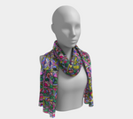 "Purple Orchids Stained Glass" Scarf